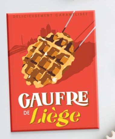 Magnet 8 x 5,5 cm  "Gaufre de Liège"