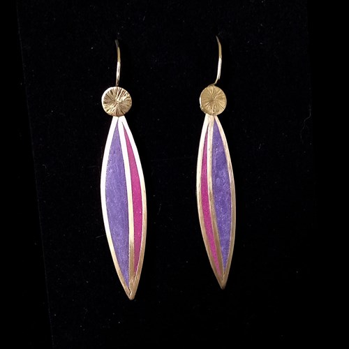 Boucles d'oreilles laiton + argile polymère