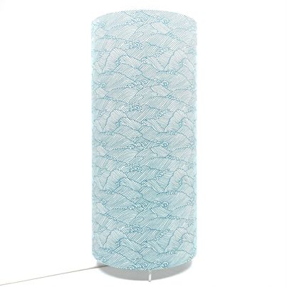 Luminaire P'tit soldat papier japonais blanc/ vagues bleues