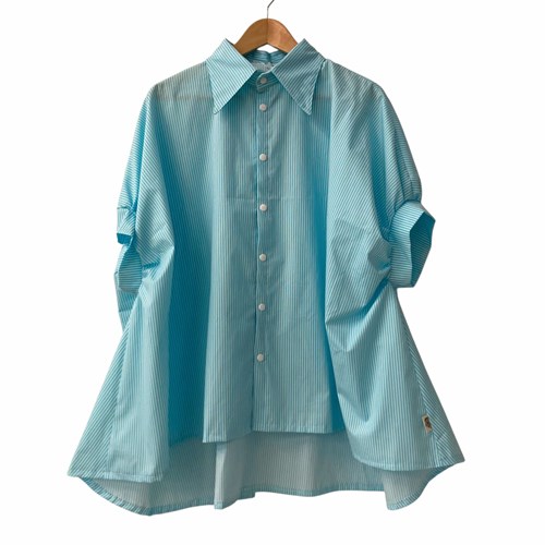 Blouse lignée turquoise