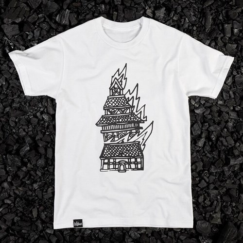 Tshirt "Burning Temple" blanc