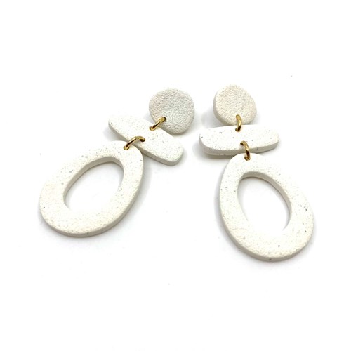 Boucles d'oreilles - blanc cassé