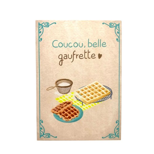 carte postale "Coucou belle gaufrette" + enveloppe