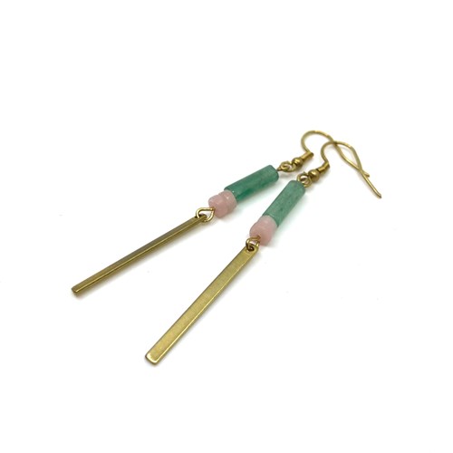 Boucles d'oreilles Aventurine et jade