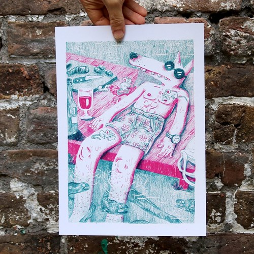 Au bord de l'eau - Print A3