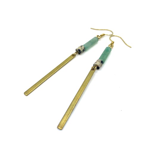 Boucles d'oreilles Aventurine et jaspe