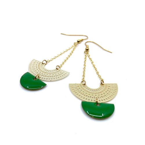 Boucles d'oreilles "Odile" vert