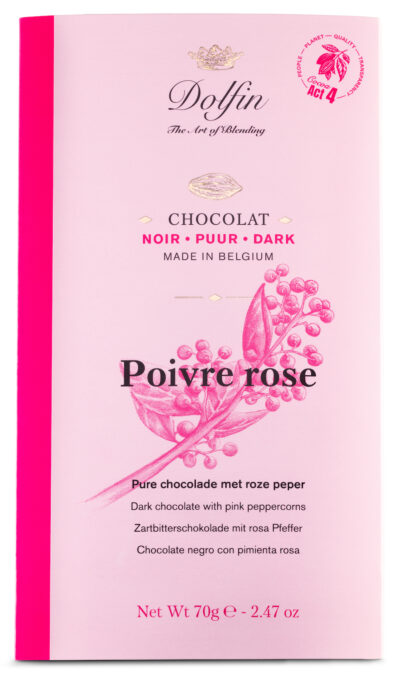 Chocolat Noir / Poivre rose 70gr