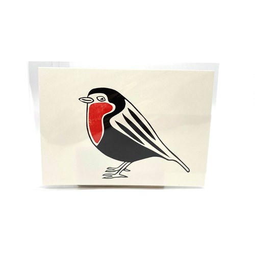 Linogravure A6 "Rouge gorge"