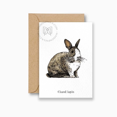 Carte "Chaud lapin" + enveloppe