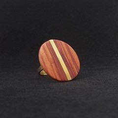 Bague en laiton et bois de rose