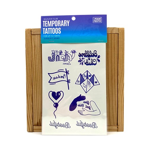 Planche de 6 tattoos "Selflove club "